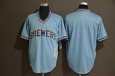 Brewers Blank Blue Cooperstown Collection Jersey,baseball caps,new era cap wholesale,wholesale hats